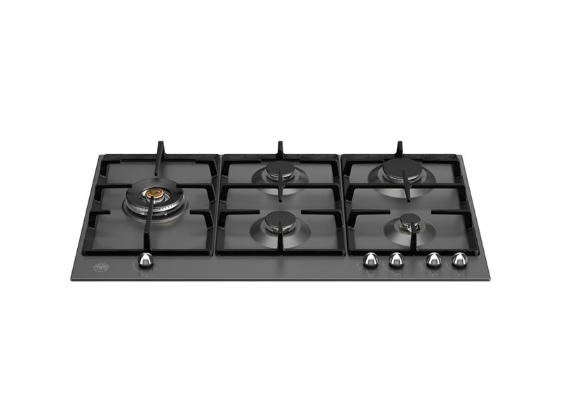 90 cm Gas hob with lateral dual wok | Bertazzoni - Nero Matt