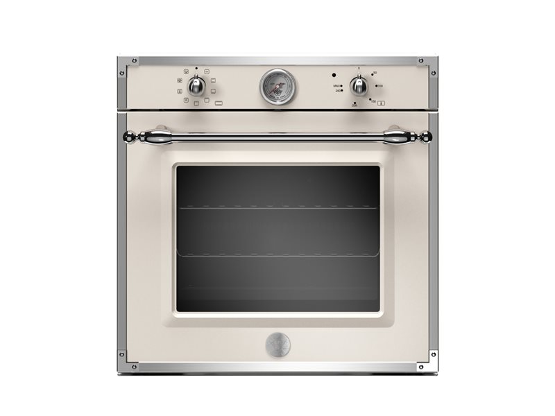 60cm Electric Built-in Oven 9 functions with thermometer | Bertazzoni - Avorio/Stainless