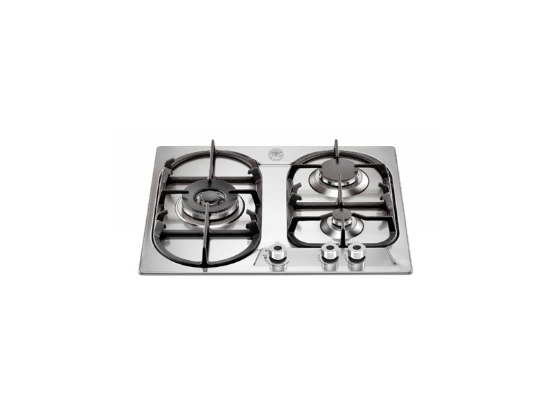 60 cm 3 Aluminium Burners, Dual Wok Hob | Bertazzoni - Stainless Steel