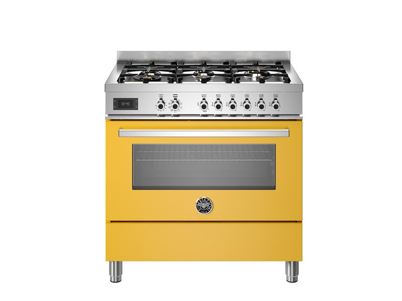 90 cm 6-Burner, Electric Oven | Bertazzoni - Giallo
