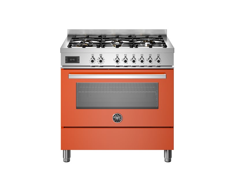 90 cm 6-Burner, Electric Oven | Bertazzoni - Arancio
