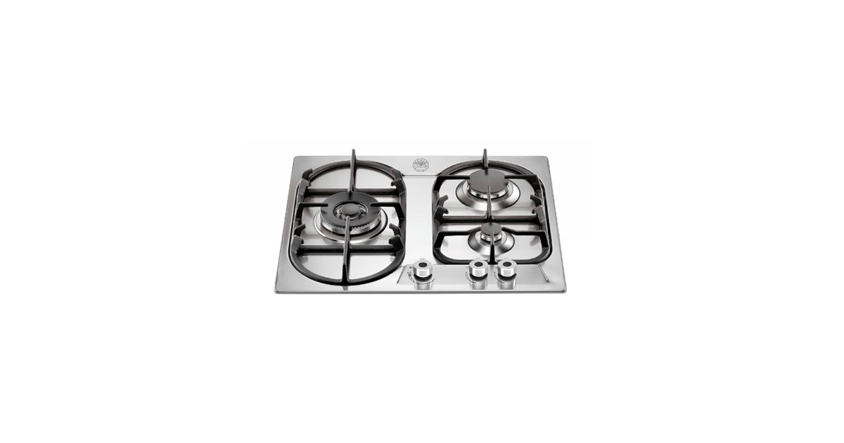 60 cm 3 Aluminium Burners, Dual Wok Hob | Bertazzoni